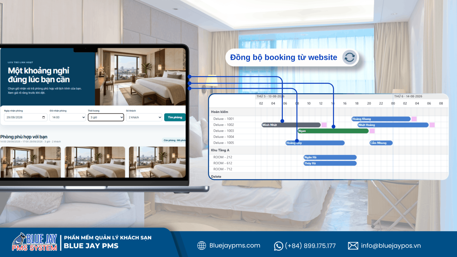 website tích hợp công cụ đặt phòng theo giờ